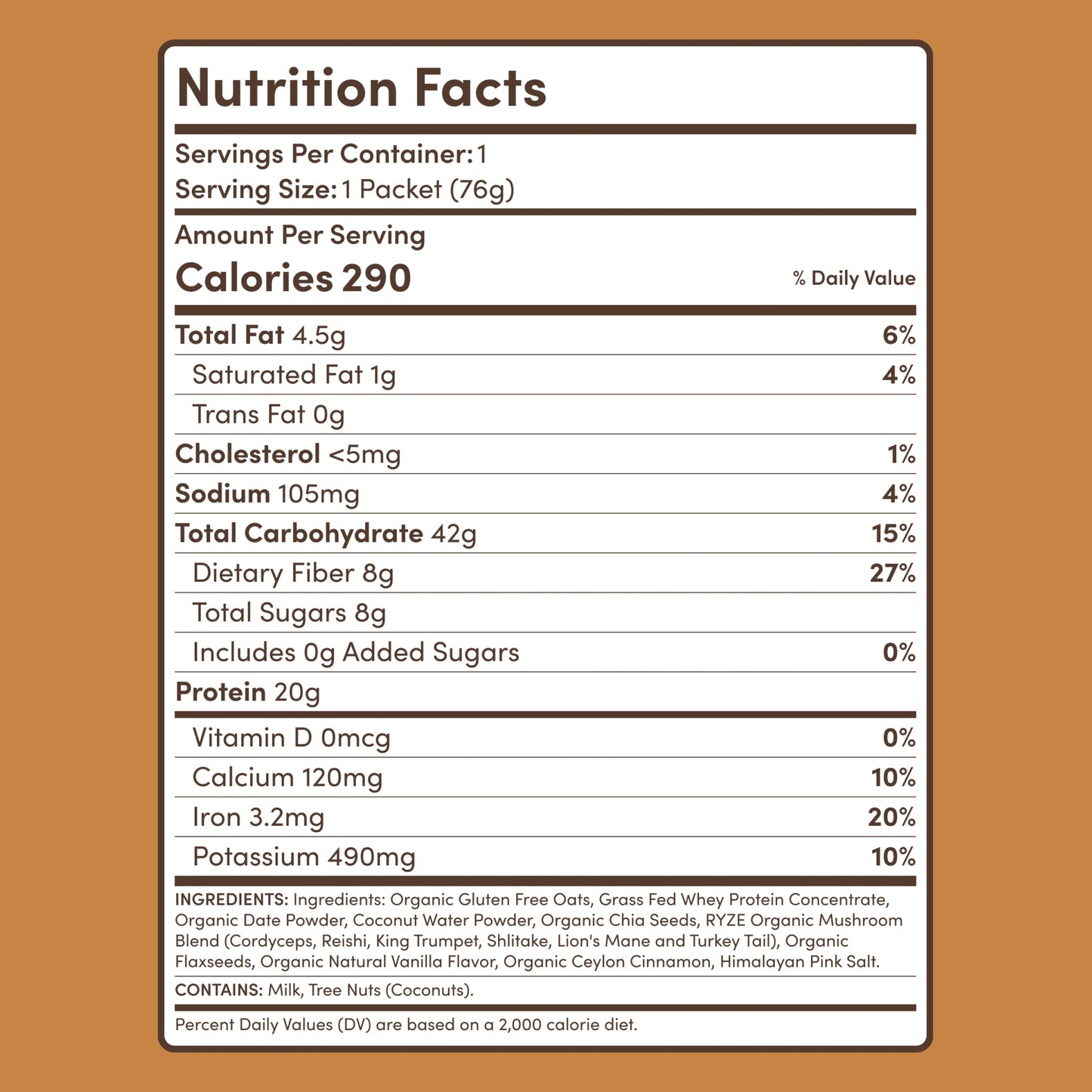 Mushroom Overnight Oats 14 Servings - 87UE