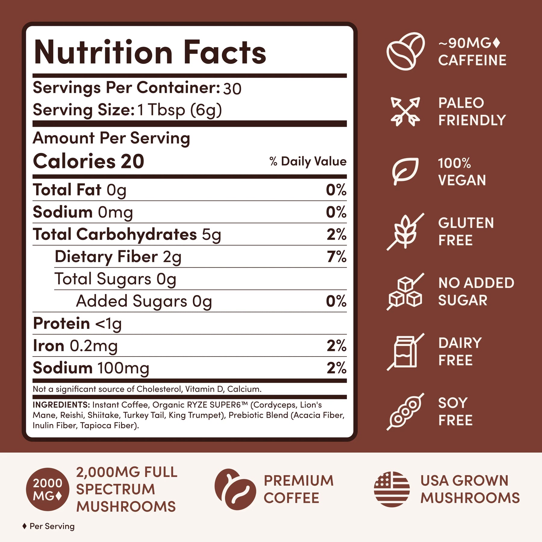 Mushroom Coffee 30 Servings - WUJ6