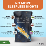 RYZE Hot Cocoa - with 6 Sleep Superfoods to Help Fall Asleep and Stay Asleep - ZNM4