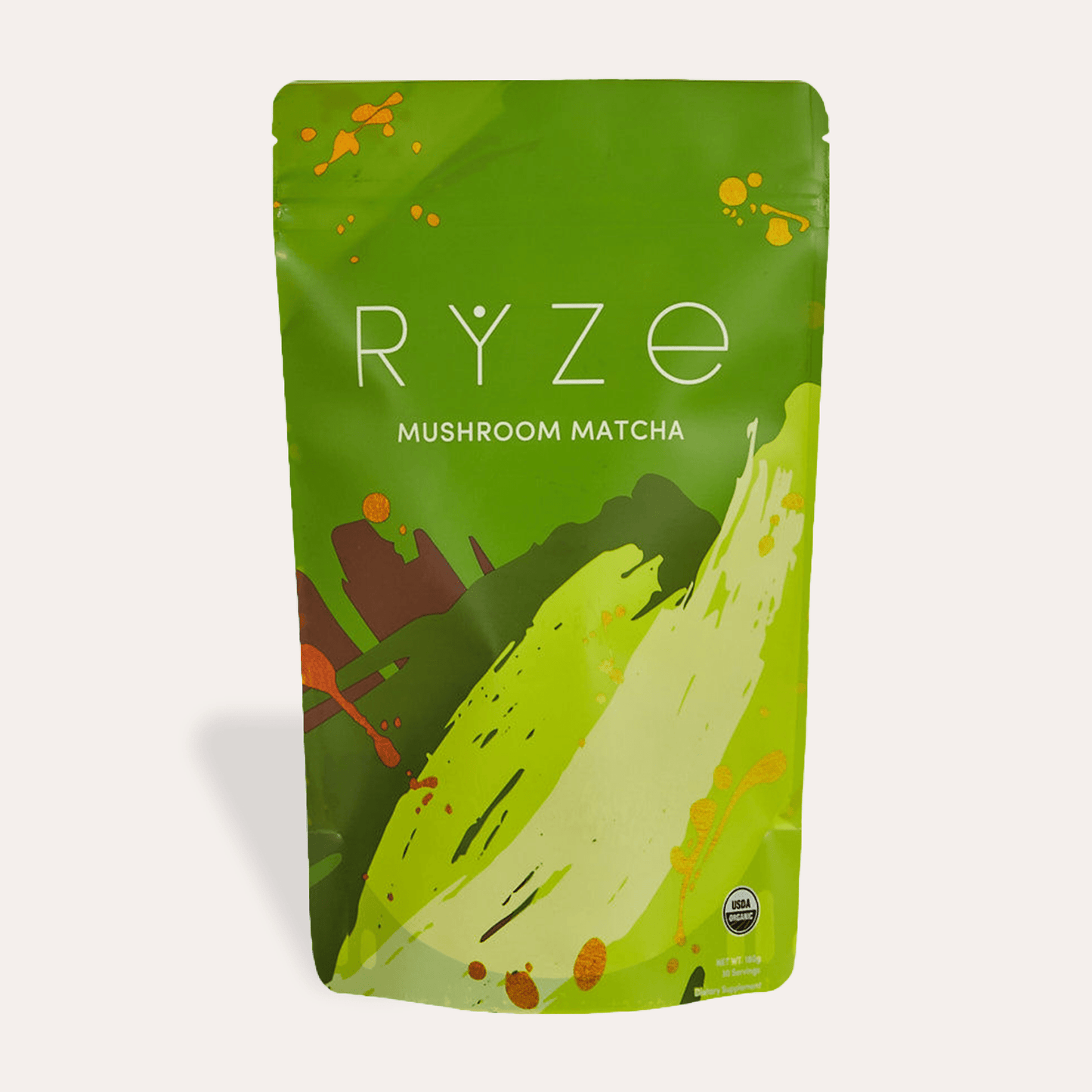 RYZE Mushroom Matcha - with 6 Organic Adaptogenic Mushrooms Grown In USA and Ceremonial-Grade Japanese Matcha - 58YQ